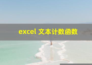 excel 文本计数函数